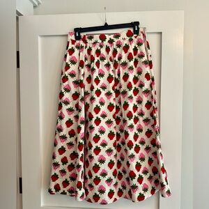 Boden A-Line Layla Cotton Strawberry Pop Skirt NWT 20-22